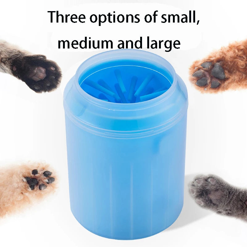 ArcticWag portable dog paw cleaner cup with soft silicone bristles for muddy paws