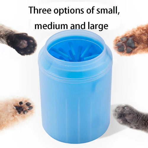 ArcticWag portable dog paw cleaner cup with soft silicone bristles for muddy paws